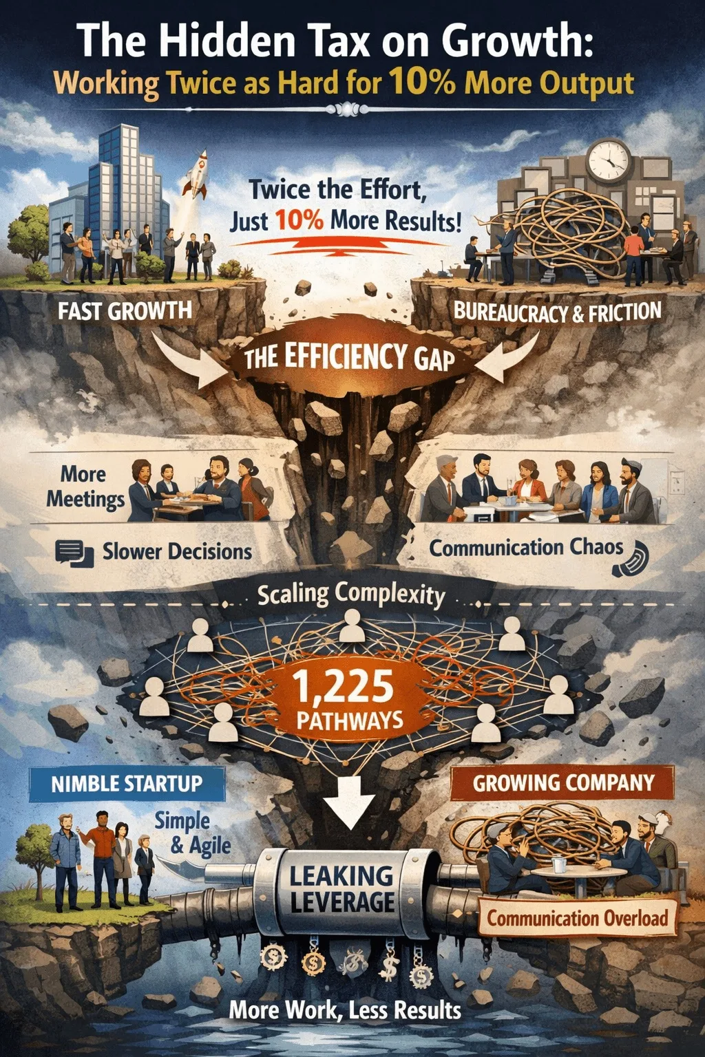 Why Your Company Works Twice as Hard for 10% More Output