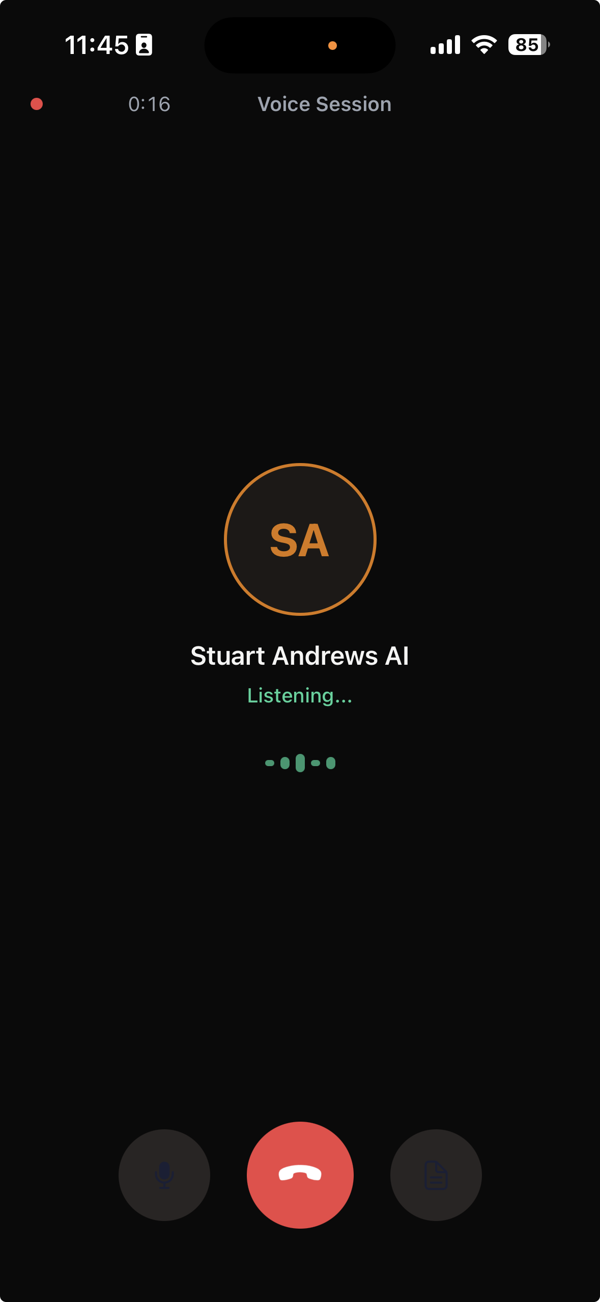 AI Voice Debrief on the Stuart Andrews app