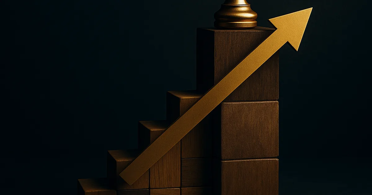 Abstract gold roots growing into a dark navy structure, representing leadership development embedded into a system
