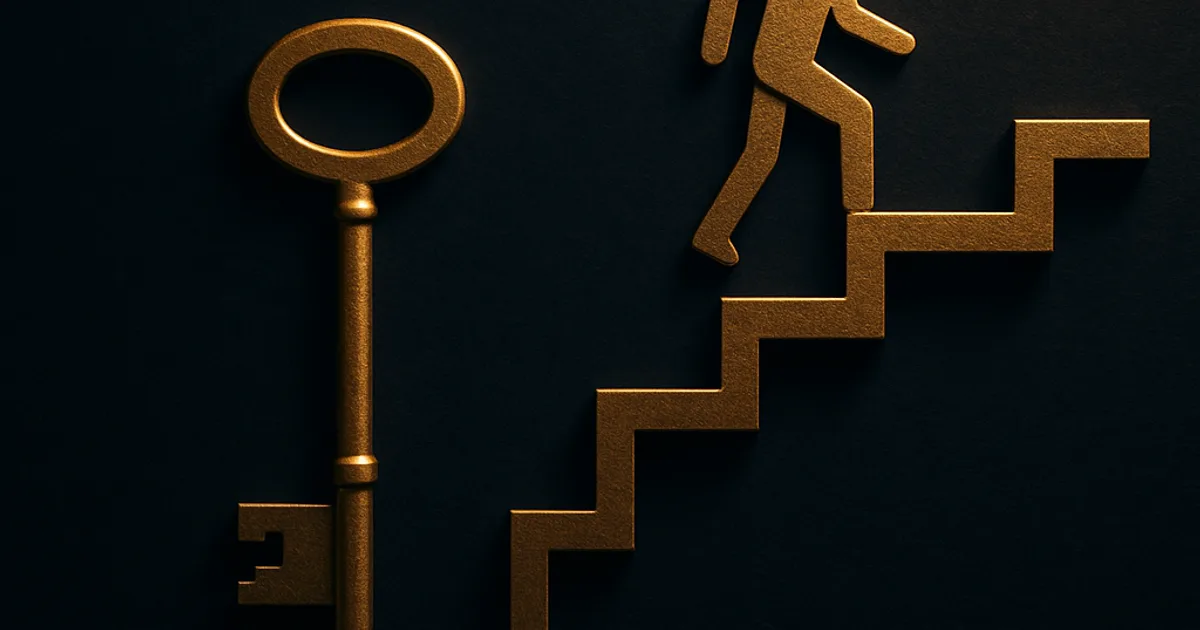 Abstract single gold figure at a summit against dark navy, representing the isolation of a CEO in executive coaching