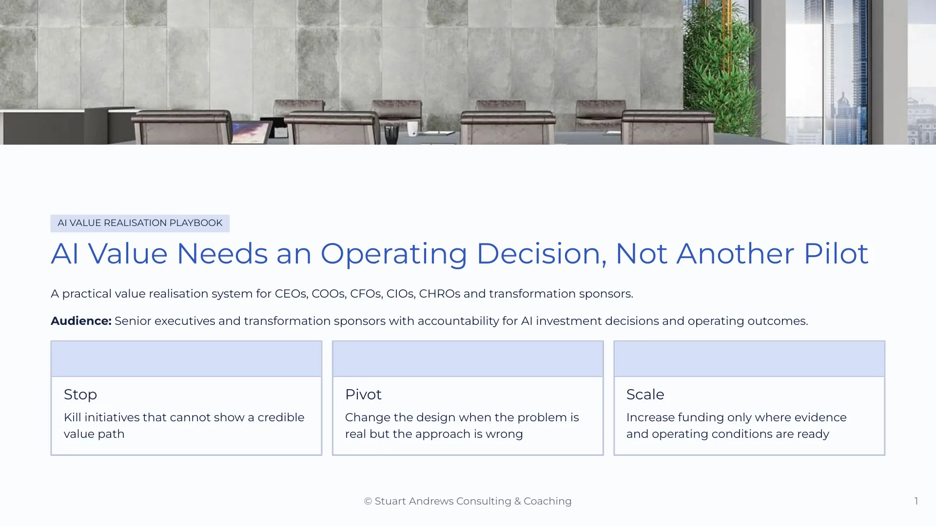 AI Value Realisation for CEOs and COOs